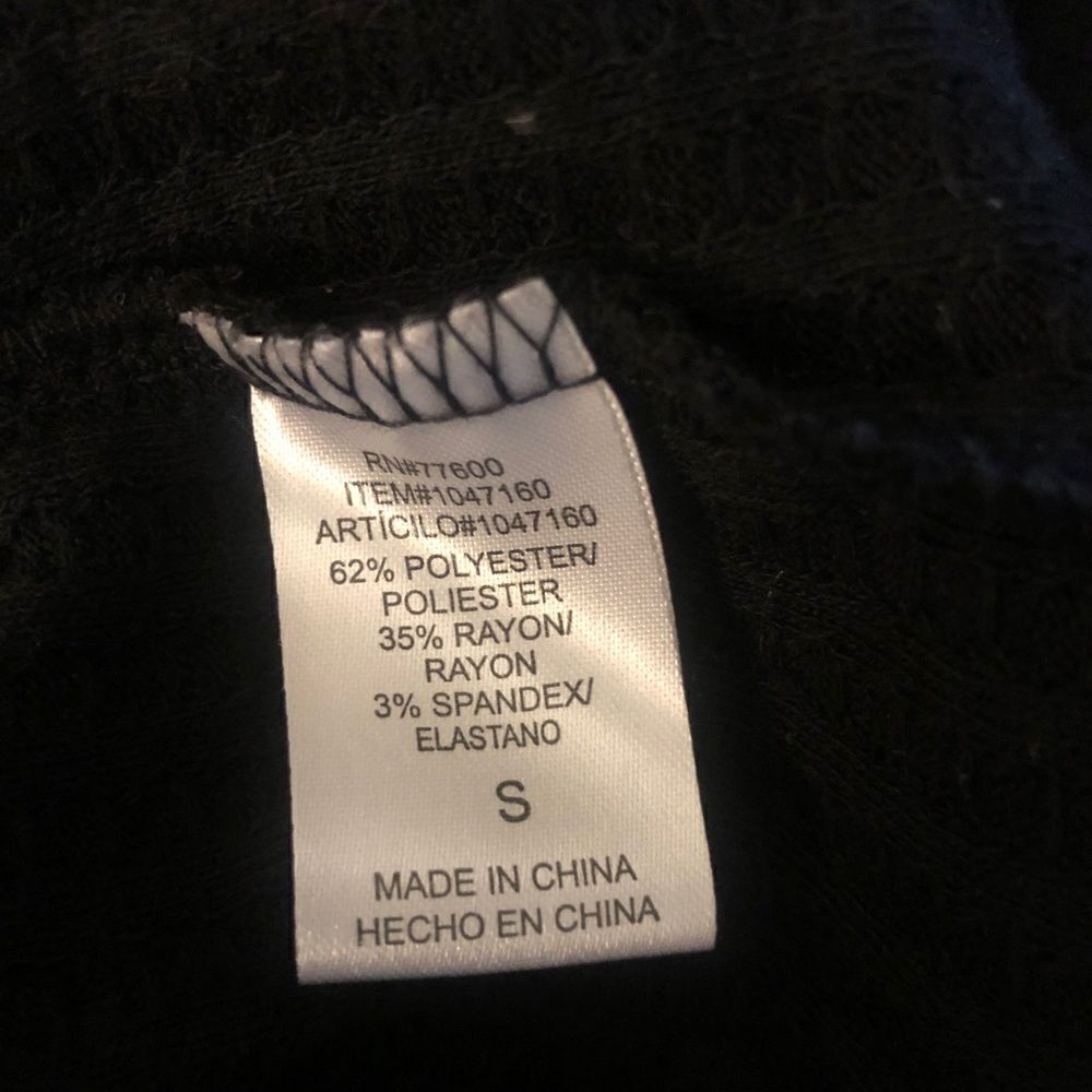 Chaser Loungewear Ladies' Long‎ Sleeve Black Waffle Thermal Top Size Small - Picture 5 of 5